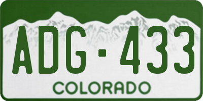 CO license plate ADG433
