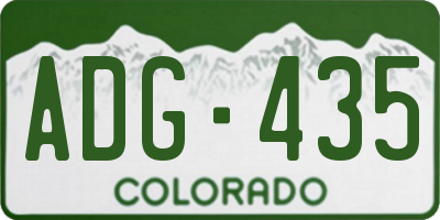 CO license plate ADG435