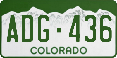 CO license plate ADG436