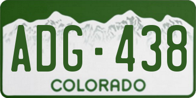 CO license plate ADG438