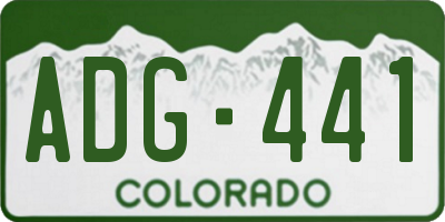 CO license plate ADG441