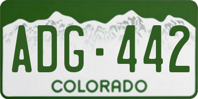 CO license plate ADG442