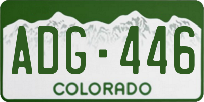 CO license plate ADG446