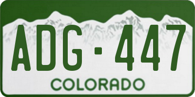 CO license plate ADG447