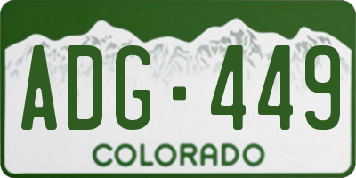 CO license plate ADG449