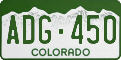 CO license plate ADG450