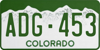 CO license plate ADG453