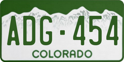 CO license plate ADG454