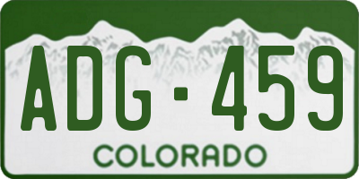 CO license plate ADG459