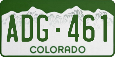 CO license plate ADG461