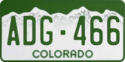 CO license plate ADG466