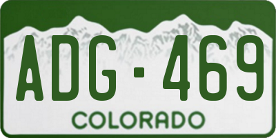 CO license plate ADG469