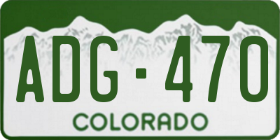 CO license plate ADG470