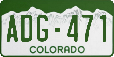 CO license plate ADG471