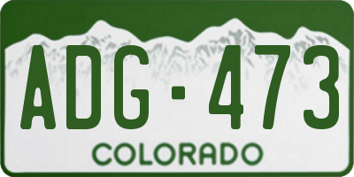 CO license plate ADG473