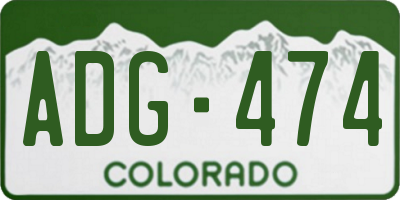 CO license plate ADG474