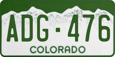 CO license plate ADG476