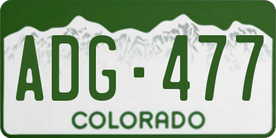 CO license plate ADG477