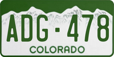 CO license plate ADG478