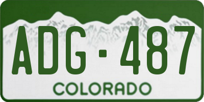 CO license plate ADG487