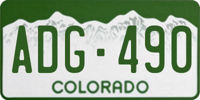 CO license plate ADG490