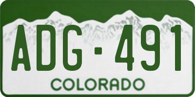 CO license plate ADG491