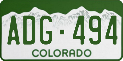 CO license plate ADG494