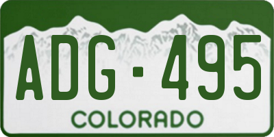 CO license plate ADG495
