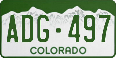 CO license plate ADG497