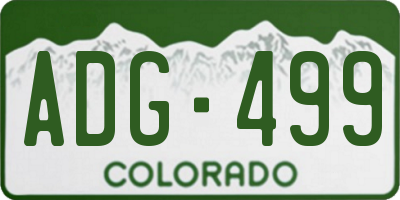 CO license plate ADG499