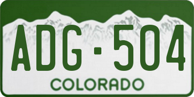 CO license plate ADG504