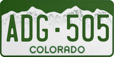 CO license plate ADG505
