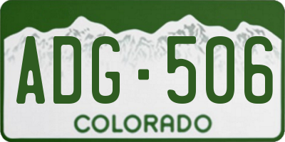 CO license plate ADG506
