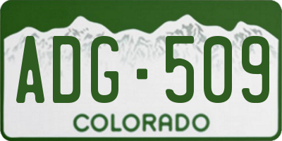 CO license plate ADG509