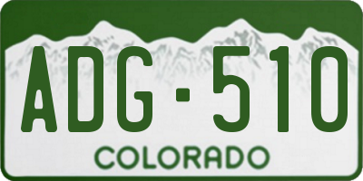 CO license plate ADG510