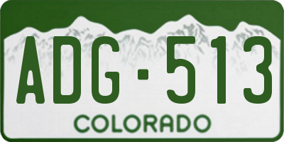 CO license plate ADG513