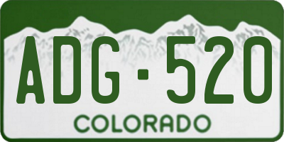 CO license plate ADG520