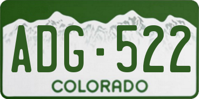 CO license plate ADG522