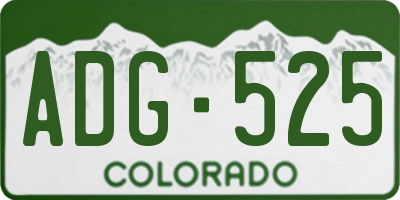 CO license plate ADG525