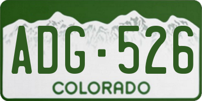 CO license plate ADG526