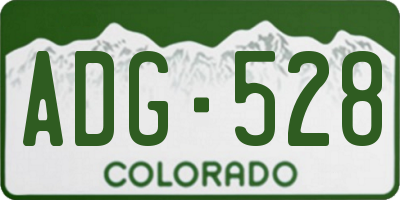 CO license plate ADG528