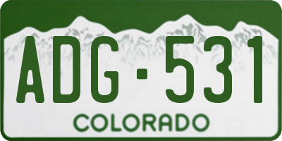 CO license plate ADG531
