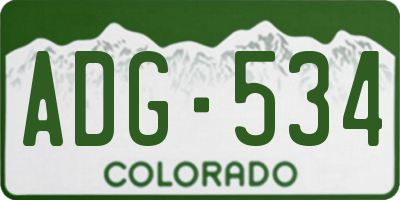 CO license plate ADG534