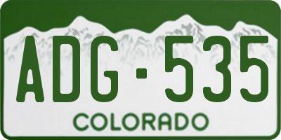 CO license plate ADG535