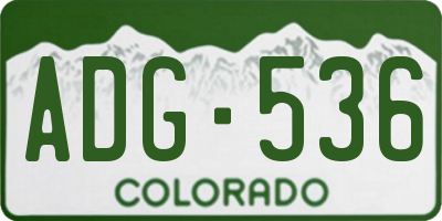 CO license plate ADG536