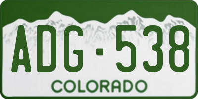 CO license plate ADG538