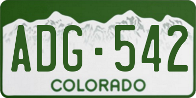 CO license plate ADG542