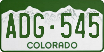 CO license plate ADG545