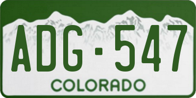 CO license plate ADG547