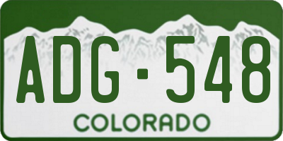CO license plate ADG548